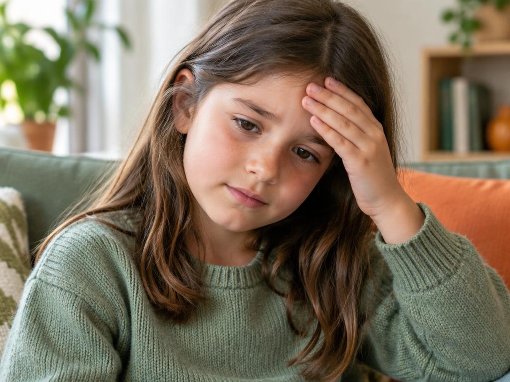 Niña con dolor de cabeza por exposición a Radiaciones